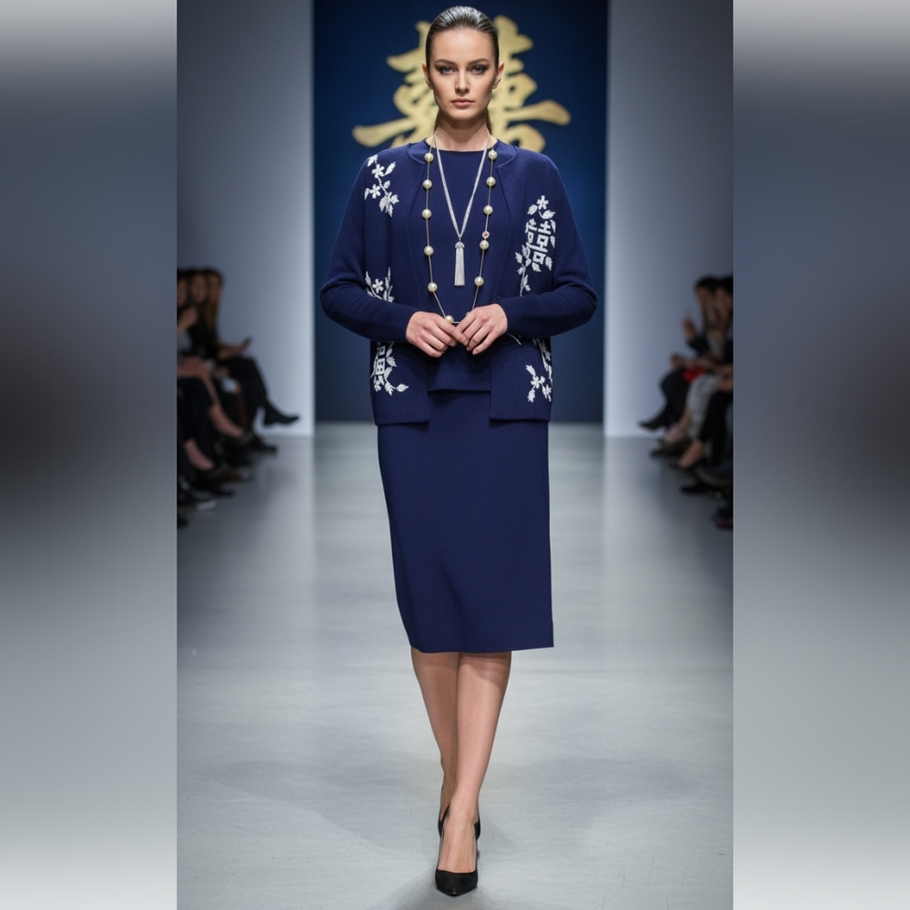 Exquisitely Chic 3-Pc Vintage Wool Knit Skirt Suit - Picture 8 of 8